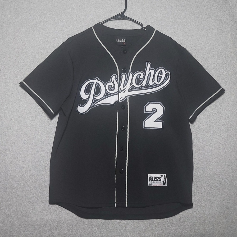 Psycho Pt. 2 Jersey Mens Medium Black Russ Hip Hop Rap Merch Dollar Sign